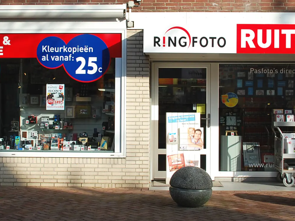 De winkel van Ringfoto Ruiterman aan het Reghthuysplein